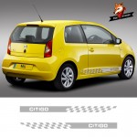 Vinyl Car Styling Side Stripes Skirt Sticker Car Accessaries Vehicle Auto Decals Wraps Body Graphics for Skoda CITIGO